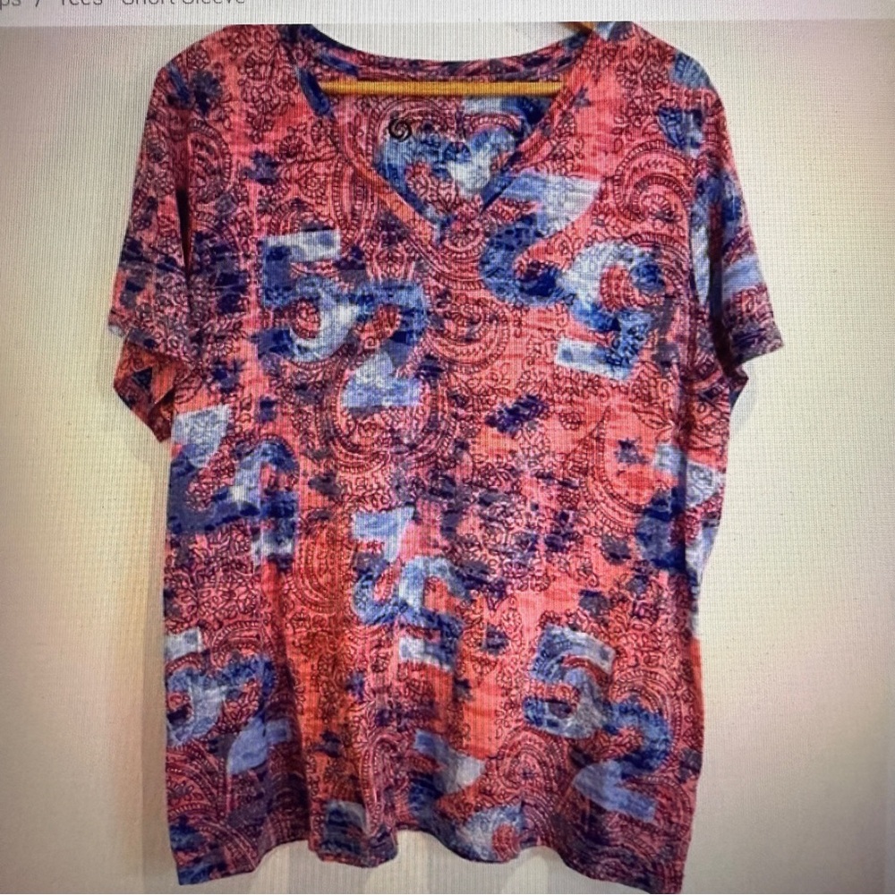 Active Zone Woman T Shirt Short Sleeve Multi Color Plus Size 3X